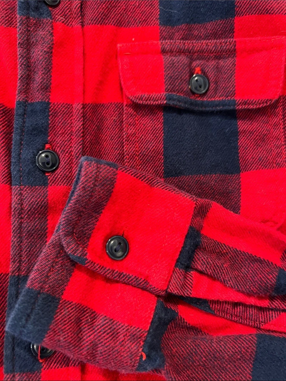 GAP Kids Classic Red and Navy Plaid Flannel Button-Down Shirt